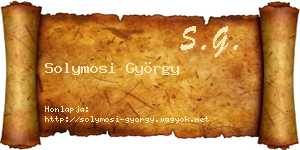 Solymosi György névjegykártya